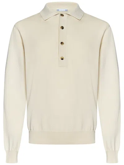 JACOB COHEN JACOB COHEN LONG-SLEEVED POLO SHIRT IN SOFT BEIGE COTTON JERSEY