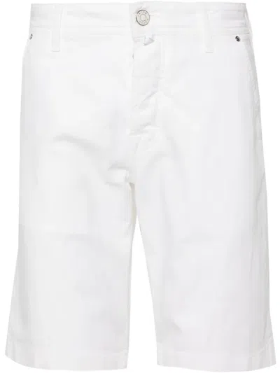 Jacob Cohen Lou Herringbone Shorts In White
