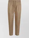 Jacob Cohen Camel Brown Low Carrot Fit Pants With Ruffled Details
