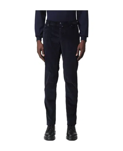 Jacob Cohen Low-rise Corduroy Trousers In Black
