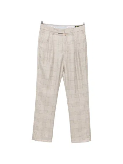 Jacob Cohen Lucas Checked Pleated Trousers In Neutral