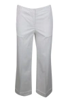 Jacob Cohen Luxury Edition Selena Cropped Trousers In Soft Stretch Cotton With Chinos America Pockets With Zip C In White