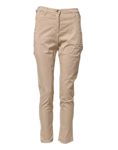 Pre-owned Jacob Cohen Lyocell Skinny High Waist Chino Casual Women's Pants () In Sand