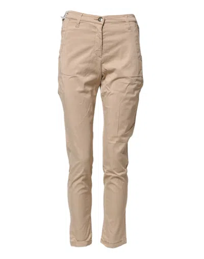 Pre-owned Jacob Cohen Lyocell Skinny High Waist Chino Casual Women's Pants () In Beige