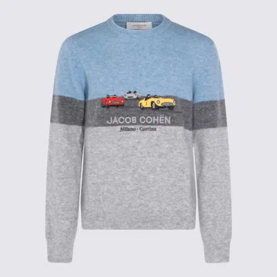 JACOB COHEN JACOB COHEN GREY AND BLUE WOOL KNITWEAR