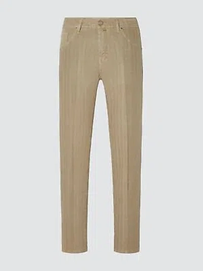 Pre-owned Jacob Cohen Man Pantalone Gamba Stretta Beige 17411