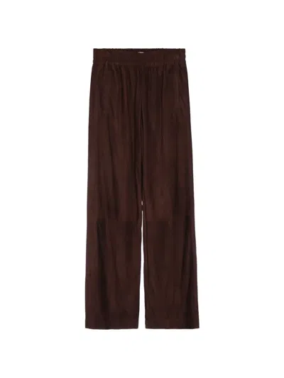 Jacob Cohen Marianne Elasticated-waistband Suede Trousers In Multi