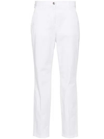 Jacob Cohen Marina Cotton Slim Trousers In White