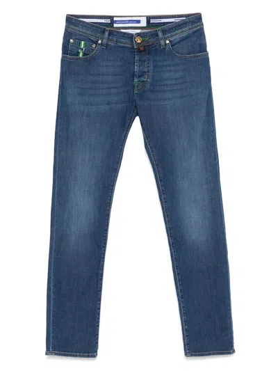 Jacob Cohen Medium Blue Cotton Nick Slim In Green
