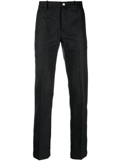 Jacob Cohen Mélange-effect Tailored Cotton Trousers In Grey