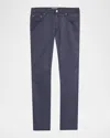 Jacob Cohen Men's Bard Garment-dyed Slim Five-pocket Pants In Blue