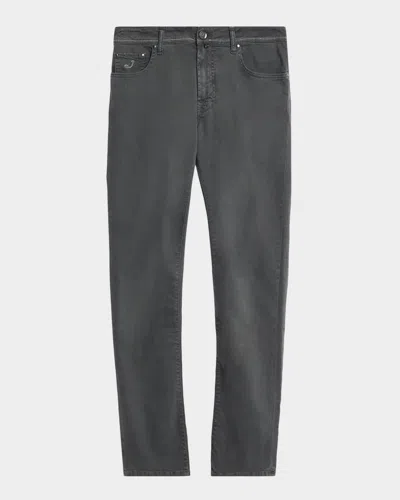 JACOB COHEN MEN'S BARD GARMENT-DYED SLIM FIVE-POCKET PANTS