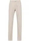 Jacob Cohen Logo-patch Slim-fit Trousers In Beige