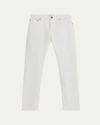 Jacob Cohen Men's Denim Slim-straight Leg Five-pocket Pants In White