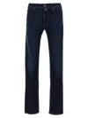 Jacob Cohen Five-pocket Denim Trousers Featuring Belt Loops In Blue