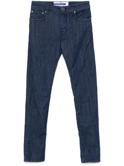 Jacob Cohen Men Pant 5 Pocket Slim Fit Bard Denim Blue Stretch