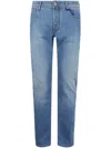 Jacob Cohen Men Pant 5 Pocket Slim Fit Bard Denim Blue Stretch In Blue