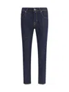 Jacob Cohen Tailored Dark Denim Trousers With Classic Five-pocket Design In Blue