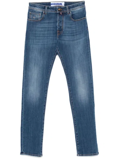 Jacob Cohen Blue Denim Cotton Blended Jeans