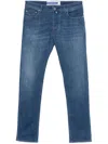 Jacob Cohen Slim Faded Effect Jeans With Belt Loops In Multicolor