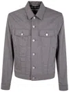 Jacob Cohen Long Sleeve Trucker Jacket With Adjustable Waist In Gray