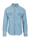 Jacob Cohen Button-down Collar Long Sleeve Denim Shirt In Blue