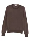 Jacob Cohen Men Wool And Silk Crewneck Sweater In Brown