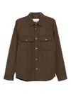 Jacob Cohen Wool Shirt Jacket With Long Sleeves And Collar In Brown