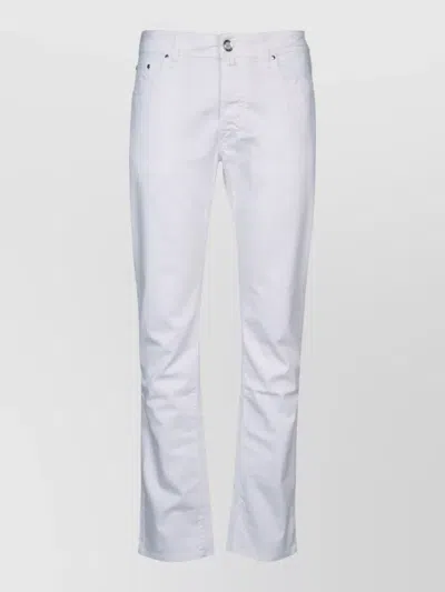 Jacob Cohen Mens Pants Belt Loops Back Pockets In White