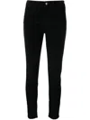 Jacob Cohen Mid-rise Cotton-blend Skinny Trousers In Black