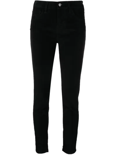 Jacob Cohen Mid-rise Cotton-blend Skinny Trousers In Black