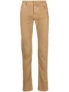 Jacob Cohen Embossed-logo Patch Detail Chinos In Brown