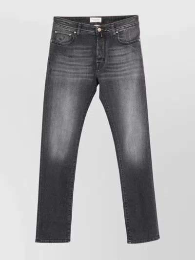 Jacob Cohen Mid-rise Five-pocket Denim Trousers In Black