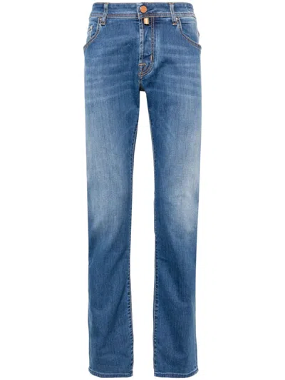 Jacob Cohen Mid-rise Straight-leg Jeans In 蓝色