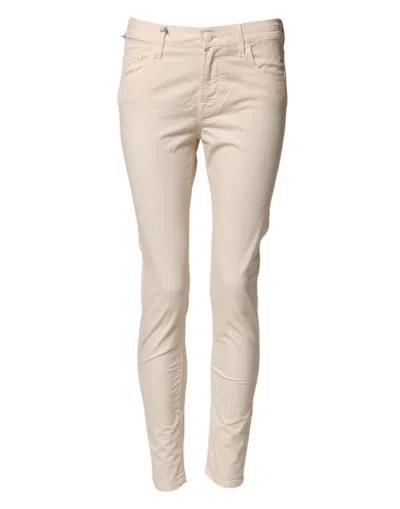 Pre-owned Jacob Cohen Mid Waist Skinny Fit Blue Trouser Women's Jeans () In Beige