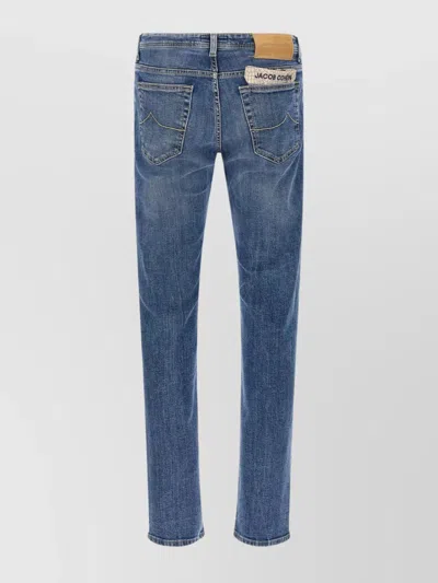 Jacob Cohen Mid-wash Five-pocket Denim Trousers In Blue