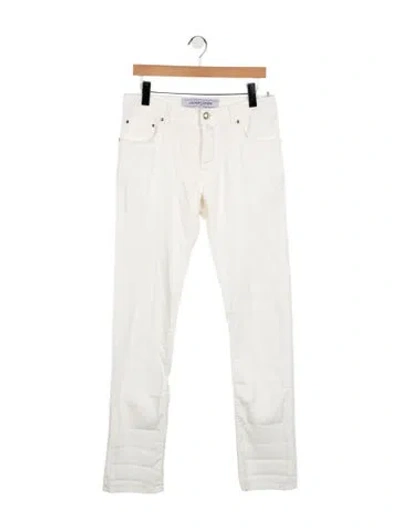 Pre-owned Jacob Cohen Mid-rise Skinny Leg Jeans In White