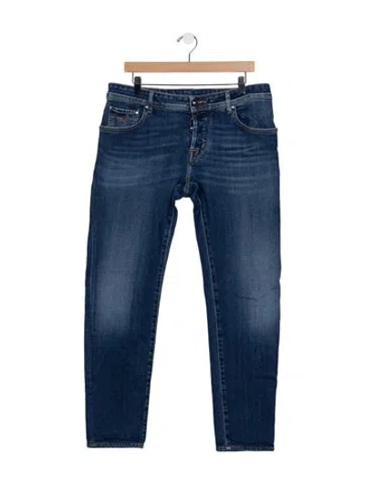 Pre-owned Jacob Cohen Mid-rise Straight Leg Jeans In Blue