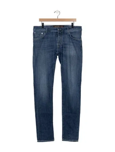 Pre-owned Jacob Cohen Mid-rise Straight Leg Jeans In Blue