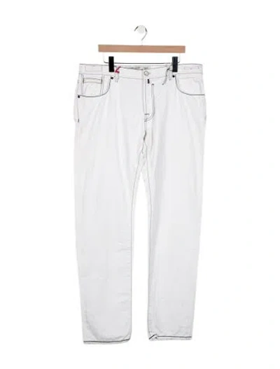 Pre-owned Jacob Cohen Mid-rise Straight Leg Jeans In White