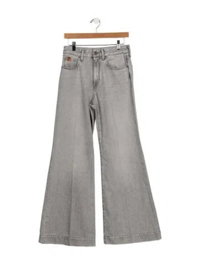 Pre-owned Jacob Cohen Mid-rise Wide Leg Jeans In Gray