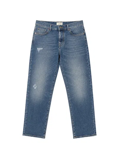 Jacob Cohen Monogram-pattern Distressed Jeans In Blue