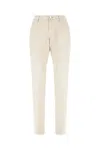 Jacob Cohen Stretch Cotton Blend Trousers With Pockets And Belt Loops In Neutral
