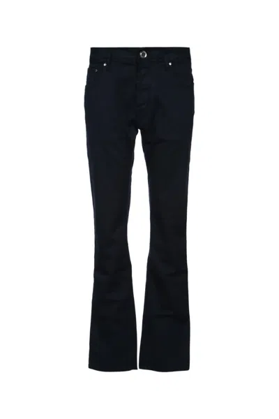 Jacob Cohen Navy Blue Nick Slim-fit Trousers In Black