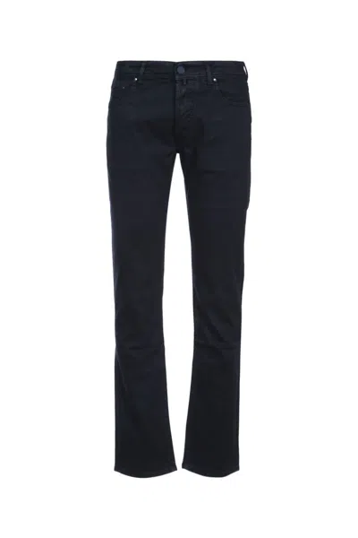 Jacob Cohen Navy Blue Slim-fit Trousers In Black