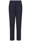 Jacob Cohen Navy Blue Straight-leg Trousers With Drawstring Waist In Blue