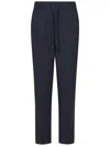 Jacob Cohen Navy Blue Straight-leg Trousers With Drawstring Waist In Blue