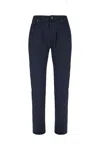 Jacob Cohen Stretch Cotton Blend Pants With Embroidered Detail In Blue