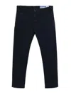 Jacob Cohen Navy Blue Stretch Trousers In Blue