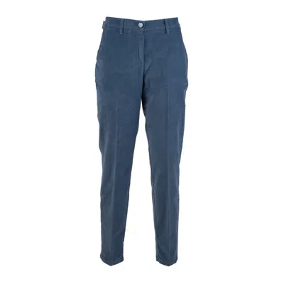 Jacob Cohen Navy Velvet Pants In Blue